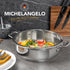 MICHELANGELO 12inch Stainless Steel Pan with Lid - 6 Quart Saute Pan, Deep Frying Pan