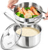 MICHELANGELO Stainless Steel Sauce Pan with Lid, 1.5 Quart  sauce pan with Steamer Insert