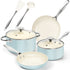 MICHELANGELO Cookware Set 8 Piece Nonstick Ceramic Pots and Pans Set Blue