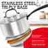 MICHELANGELO Tri-Ply Stainless Steel Saucepan with Lid,  Multipurpose Sauce Pots Set 6 Pcs