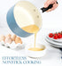 MICHELANGELO Nonstick Sauce Pan with Lid, Ceramic Saucepan Set- 1Qt & 2Qt & 3Qt, Blue