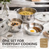 MICHELANGELO 5-Piece Stainless Steel Pots and Pans Set with Glass Lids