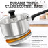 MICHELANGELO Stainless Steel Sauce Pan 1QT & 2QT & 3QT with Lid , Nonstick Sauce Pans Set