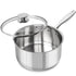MICHELANGELO Stainless Steel Saucepan with Lid,  3 Quart Thick Bottom Sauce Pan