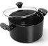 MICHELANGELO Stock Pot with Lid - 6 QT Nonstick Ceramic Cooking Pot, Black