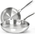 MICHELANGELO Stainless Steel Frying Pan Set, 8" 10" Cooking Pan set with Triply Base
