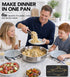 MICHELANGELO 6 QT Tri-Ply Stainless Steel Saute Pan with Glass Lid, 12-Inch