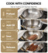 MICHELANGELO 12-Inch Tri-Ply Stainless Steel Saute Pan with Glass Lid, 6 QT