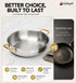 MICHELANGELO 12-Inch Tri-Ply Stainless Steel Saute Pan with Glass Lid, 6 QT