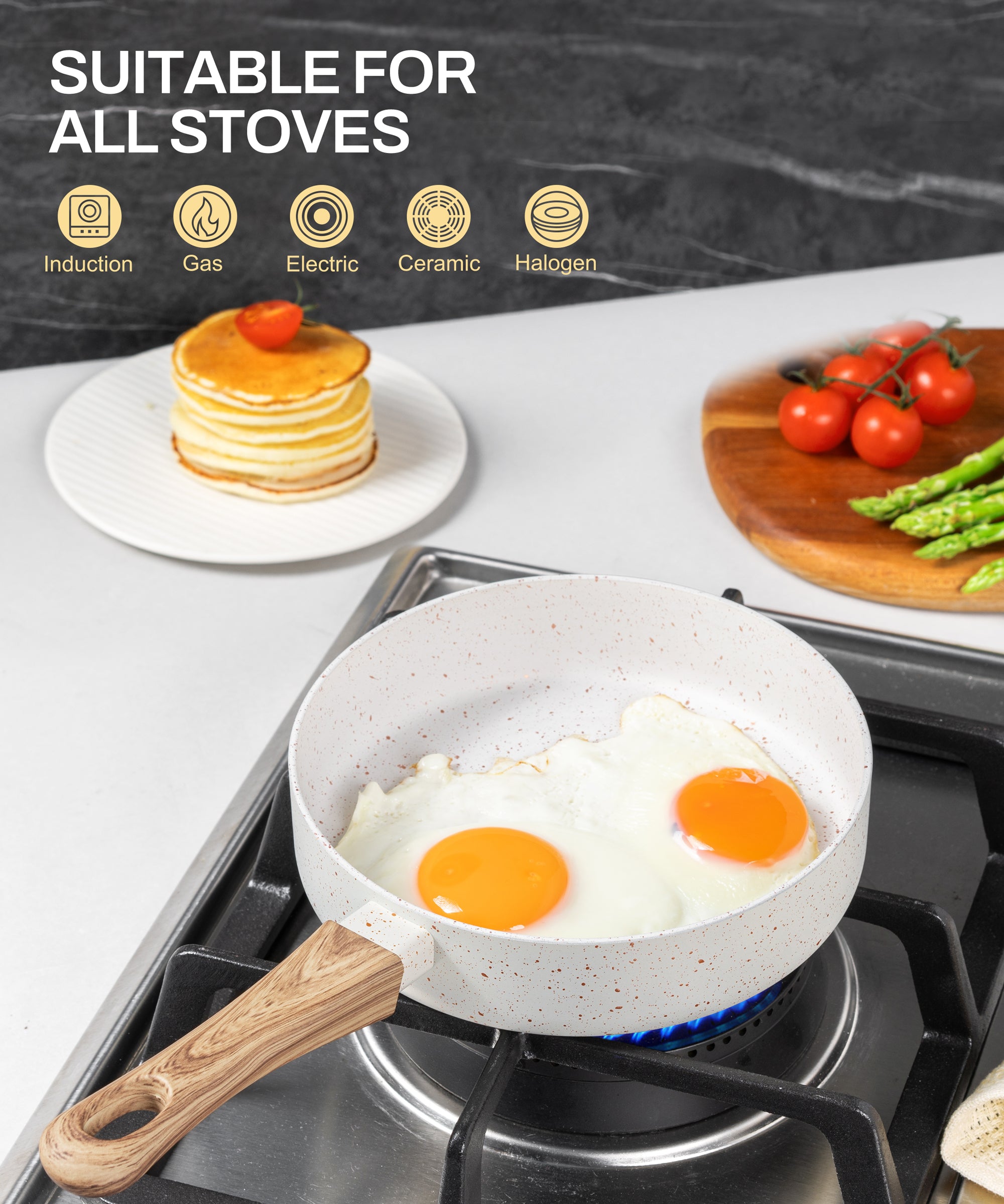 MICHELANGELO Small Frying Pan Nonstick - 6 Inch Single Egg Frying Pan