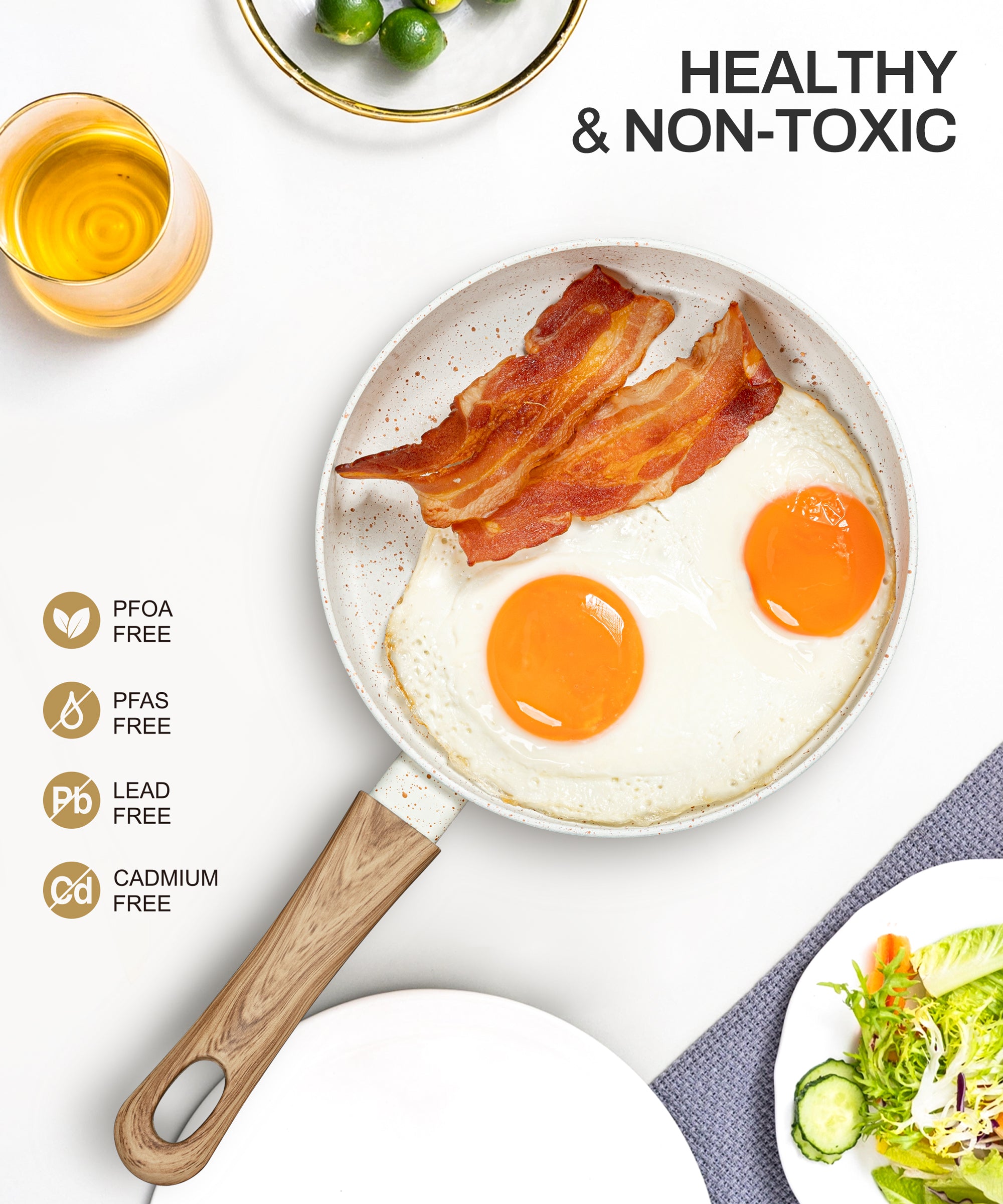 MICHELANGELO Small Frying Pan Nonstick - 6 Inch Single Egg Frying Pan