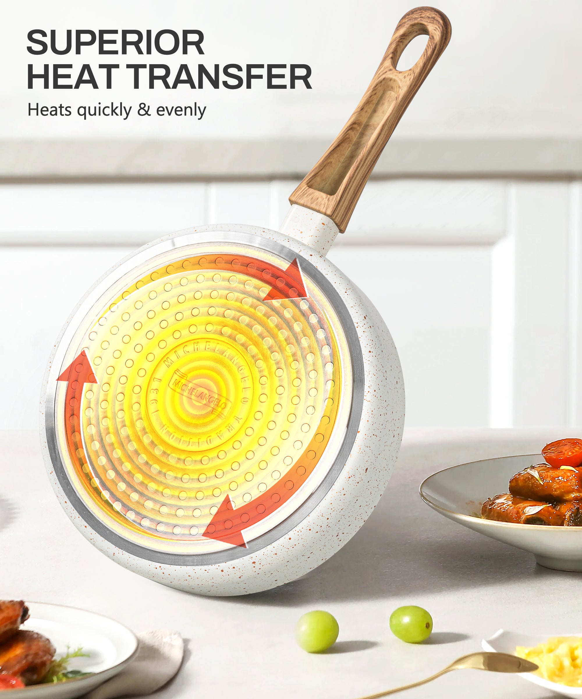 MICHELANGELO Small Frying Pan Nonstick - 6 Inch Single Egg Frying Pan