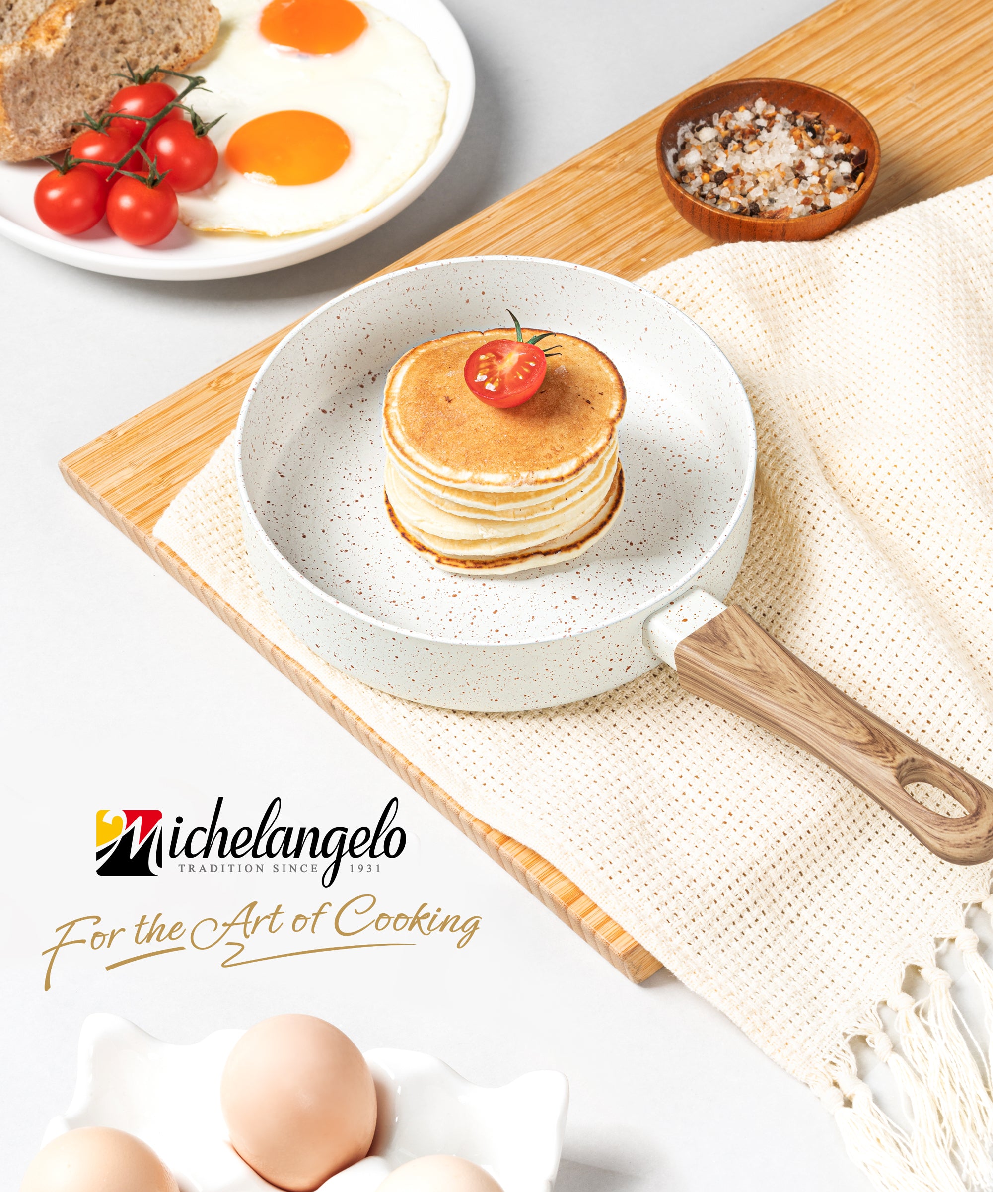 MICHELANGELO Small Frying Pan Nonstick - 6 Inch Single Egg Frying Pan