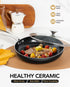 MICHELANGELO Non Stick Frying Pan with Lid, Non Toxic Ceramic Skillet, Black