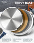 MICHELANGELO Stainless Steel Frying Pan Set with Removable Handle- 8" & 9.5" & 11"
