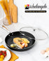 MICHELANGELO Non Stick Frying Pan with Lid, Non Toxic Ceramic Skillet, Black