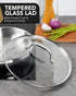 MICHELANGELO Stainless Steel Frying Pan Set with Lid, 8" 10" Cooking Pan set with Triply Base