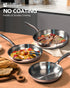 MICHELANGELO Tri-Ply Stainless Steel Frying Pan Set, 8" 9.5" 11" Skillets