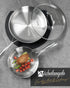 MICHELANGELO Stainless Steel Frying Pan Set with Lid, 8" 10" Cooking Pan set with Triply Base