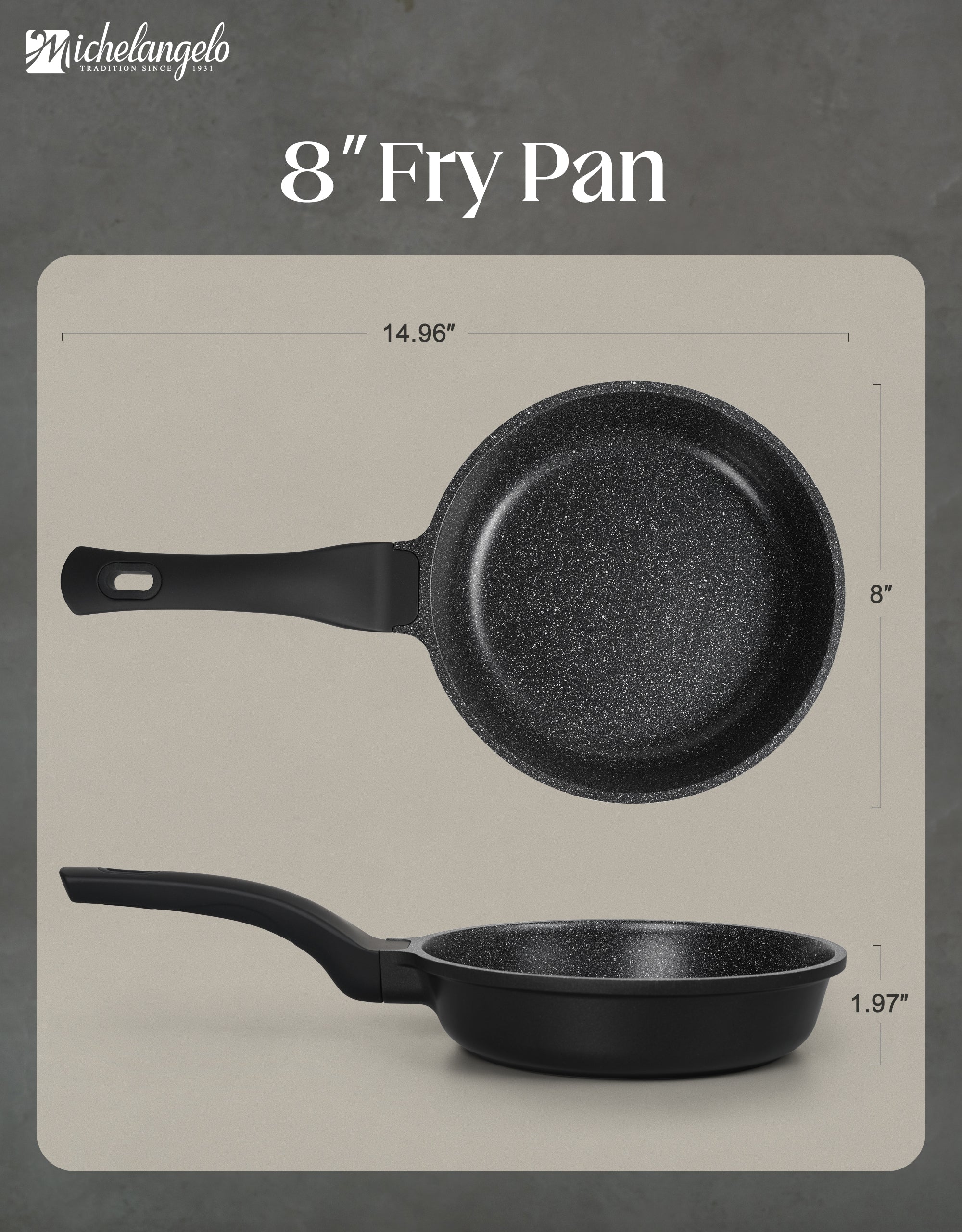 MICHELANGELO Nonstick Frying Pan - Non Stick Small Frying Pan with Silicone Handle
