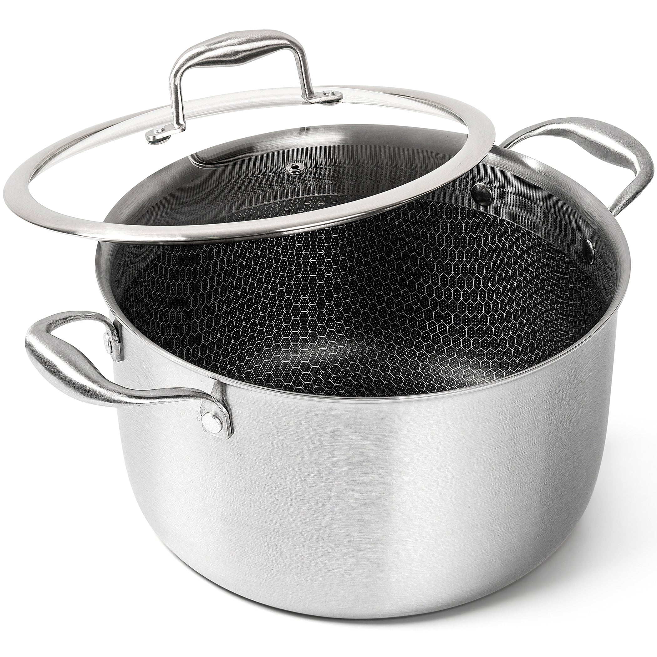 MICHELANGELO Tri-ply Stainless Steel Stock Pot, Heavy Duty Stockpot with Lid