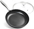 MICHELANGELO Non Stick Frying Pan with Lid, Non Toxic Ceramic Skillet, Black