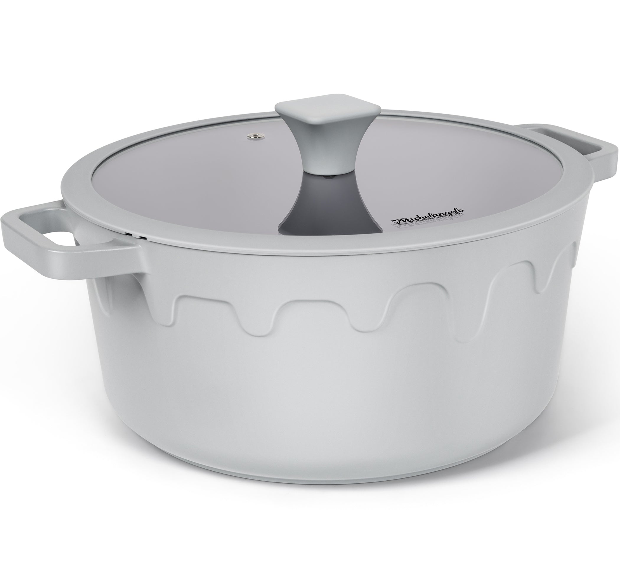 MICHELANGELO 8-Quart Soup Pot with Lid - Nonstick Large Ceramic Stock Pot for Induction Cooktop, Grey