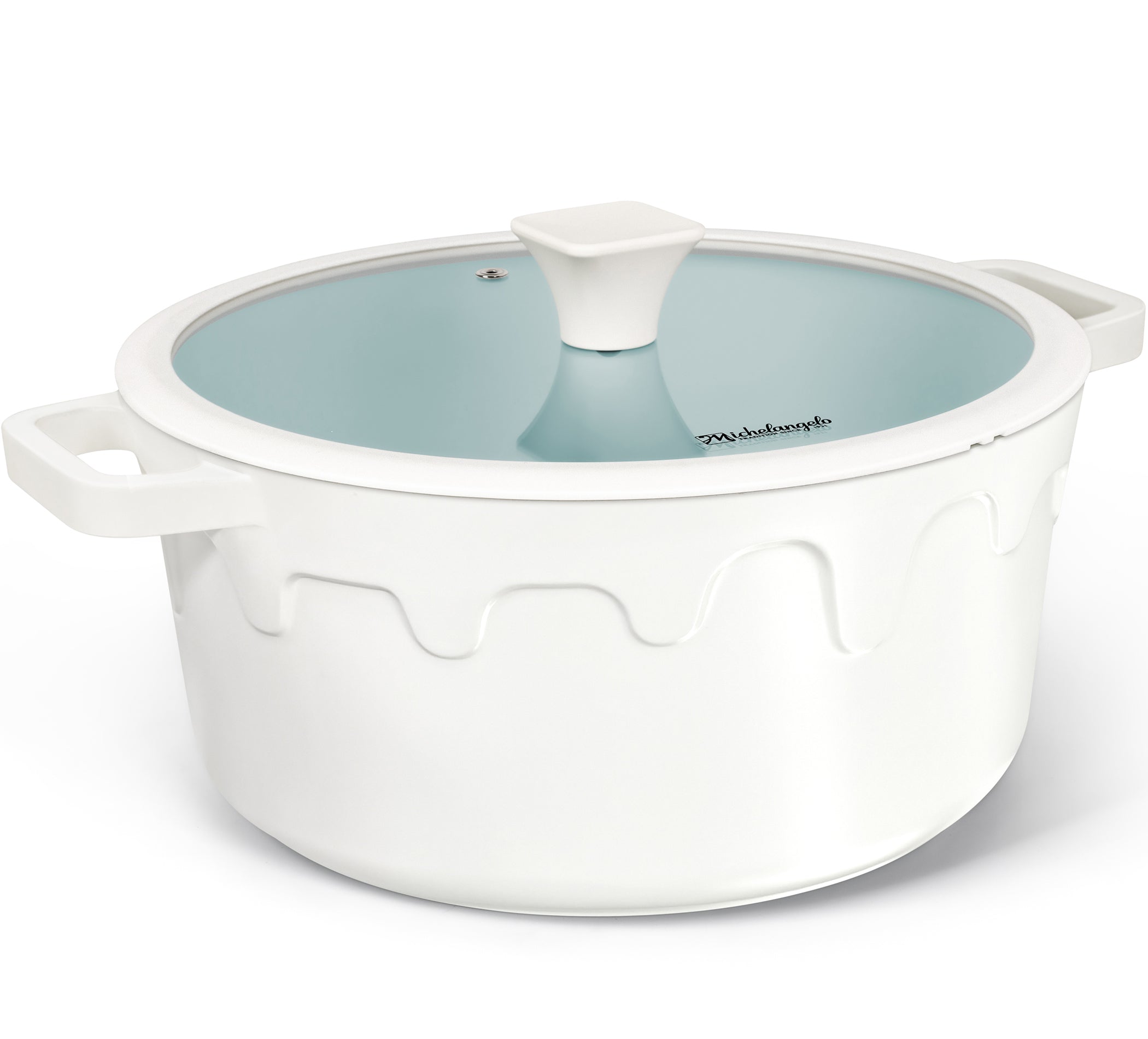 MICHELANGELO 8-Quart Soup Pot with Lid - Nonstick Large Ceramic Stock Pot for Induction Cooktop, Cream