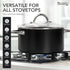 MICHELANGELO Stock Pot with Lid Non Stick Ceramic Coating Soup Pot Black