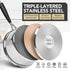 MICHELANGELO Triply Stainless Steel Saucepan with Lid 6 Pcs,Multipurpose Saucepans Set-1QT & 2QT & 3QT