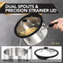 MICHELANGELO Triply Stainless Steel Saucepan Set with Strainer Lid- 1QT & 2QT & 3QT