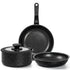 MICHELANGELO Pots and Pans Set Detachable Handle, 5Pcs, Black