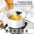 MICHELANGELO Stock Pot with Lid - 6 QT Nonstick Ceramic Cooking Pot, white