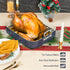 MICHELANGELO Nonstick Ceramic Roasting Pan with Rack，15 Inch x 13 Inch - Haze Blue