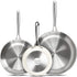 MICHELANGELO 18/10 Stainless Steel Frying Pan Set, 8" / 9.5" / 11" Cooking Pans- Beige