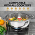 MICHELANGELO 12inch Stainless Steel Pan with Lid - 6 Quart Saute Pan, Deep Frying Pan