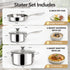 MICHELANGELO 5-Piece Stainless Steel Pots and Pans Set with Glass Lids