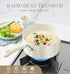 MICHELANGELO Sauce Pan Set With Lid, 1QT & 2QT & 3QT Ceramic Saucepans