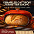 MICHELANGELO Enameled Cast Iron Bread Oven, Oval Sourdough Dutch Oven & Lid