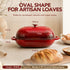 MICHELANGELO Enameled Cast Iron Bread Oven, Oval Sourdough Dutch Oven & Lid