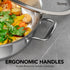 MICHELANGELO 12inch Stainless Steel Pan with Lid - 6 Quart Saute Pan, Deep Frying Pan