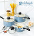 MICHELANGELO Nonstick Sauce Pan with Lid, Ceramic Saucepan Set- 1Qt & 2Qt & 3Qt, Blue