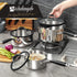 MICHELANGELO Triply Stainless Steel Saucepan Set with Strainer Lid- 1QT & 2QT & 3QT