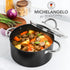 MICHELANGELO Stock Pot with Lid Non Stick Ceramic Coating Soup Pot Black