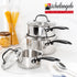 MICHELANGELO Tri-Ply Stainless Steel Saucepan with Lid,  Multipurpose Sauce Pots Set 6 Pcs