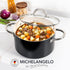 MICHELANGELO Stock Pot with Lid, Nonstick 6 Quart Soup Pot with Ceramic Coating, Black