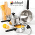 MICHELANGELO Stainless Steel Sauce Pan 1QT & 2QT & 3QT with Lid , Nonstick Sauce Pans Set