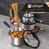MICHELANGELO Triply Stainless Steel Saucepan Set with Strainer Lid- 1QT & 2QT & 3QT
