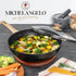 MICHELANGELO 12 Inch Wok Pan with Lid  Black