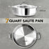 MICHELANGELO 12inch Stainless Steel Pan with Lid - 6 Quart Saute Pan, Deep Frying Pan